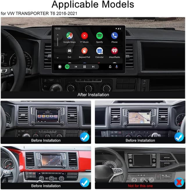 Detalle 2 de ACAVICA 13.1” QLED Sat Nav Android 15 Car Radio for VW Transporter T6 (2016–2021)