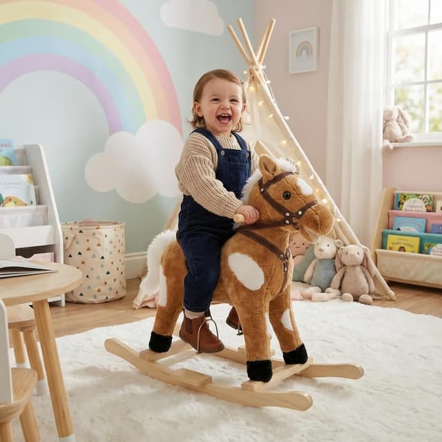 Detalle 2 de WOLTU Schaukelpferd Baby 74 x 65 x 34 cm