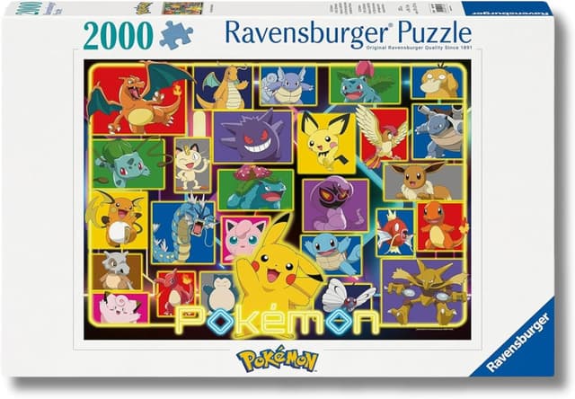 Detalle de Ravensburger Puzzle Pokémon Classici da 2000 pezzi (14+), 98 x 75 cm
