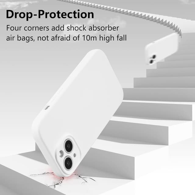 Detalle de UCASONG iPhone 15 Plus Silicone Case (Liquid Silicone, Microfiber Lining) – White