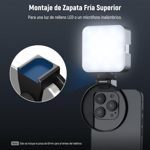 Detalle 2 de NEEWER Clip de Filtro de Lente 67mm para iPhone