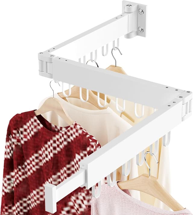 Imagen de JAUREE Wall Mounted Drying Rack with 18 Hooks en OfertitasTOP