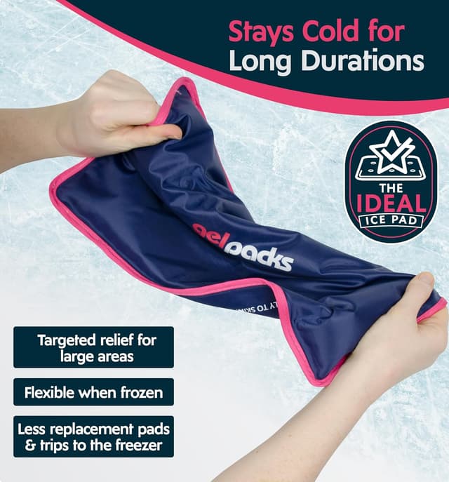 Detalle de Grande poche de glace en gel froid souple et réutilisable (grand pack) pour genou, dos, épaule, cheville, coude