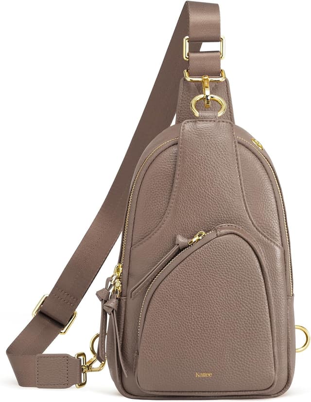 Detalle de Kattee borsa a tracolla da donna in pelle con blocco RFID