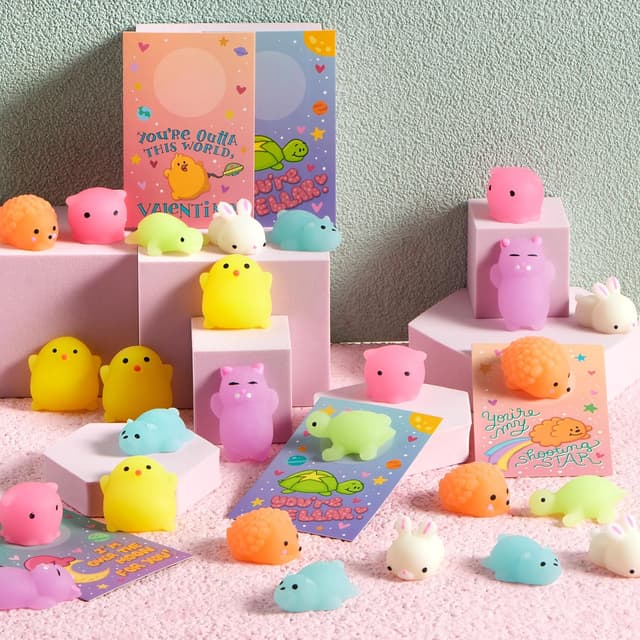 Thumbnail 1 de JOYIN 28 Pack Valentines Mochi Squishies