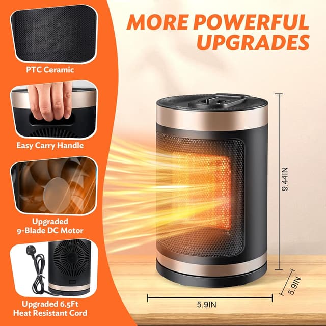 Thumbnail 5 de Space Heater 1500W Ceramic portable heater