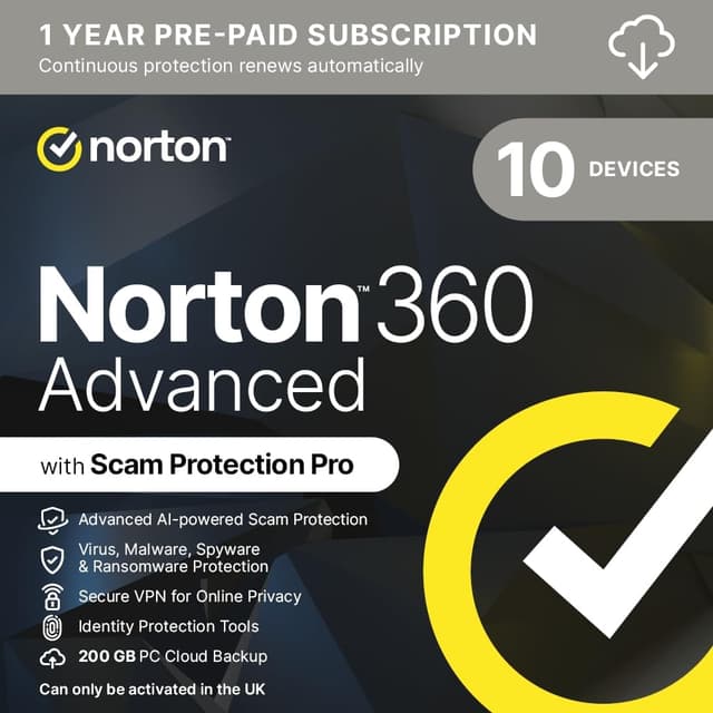 Detalle de Norton 360 Advanced 2026 Protects 10 devices