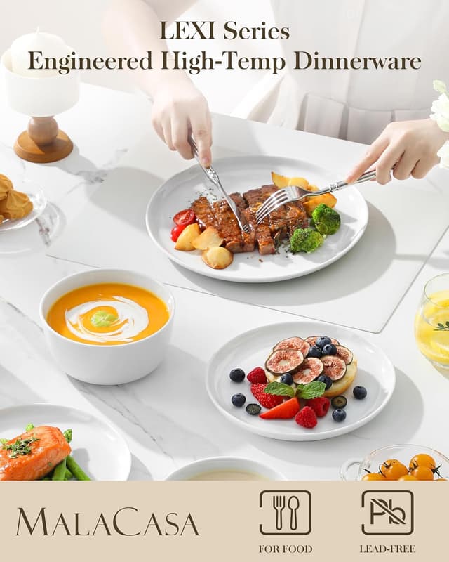 Thumbnail 2 de MALACASA LEXI 24-Piece Porcelain Set 26 oz