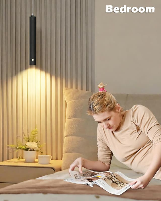 Detalle 2 de ACMHNC Akku Pendelleuchte Schwarz (LED, 4500 mAh) mit Touch-Dimmung und 3 Farbtemperaturen