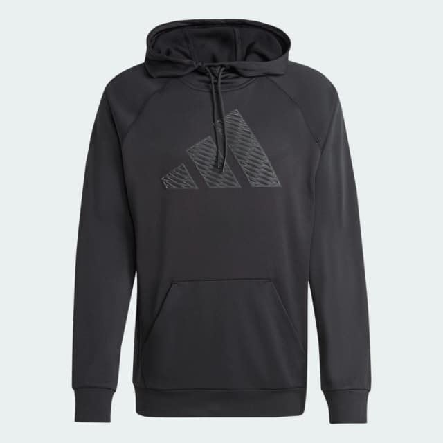 Detalle de Sudadera con capucha adidas Game and Go Training Big Logo en negro