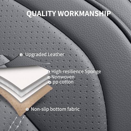 Thumbnail 4 de HChengkikz Style1 5-Piece Car Seat Covers, Grey