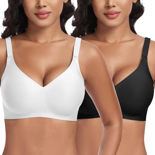 Detalle de Jiuday BH ohne Bügel Push Up Bustier mit V-Ausschnitt – nahtloser, gepolsterter Bralette für sicheren Halt