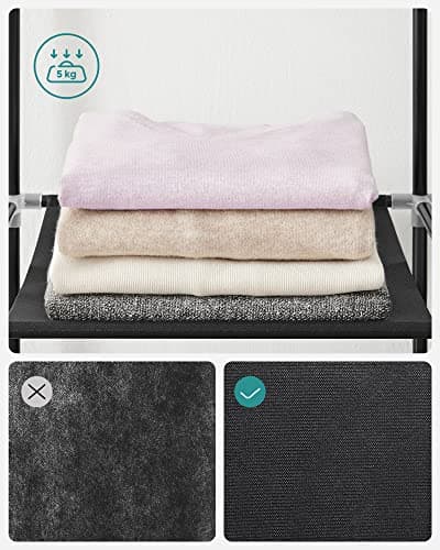 Detalle 2 de SONGMICS Armario Plegable Tela 3 Barras y Estantes