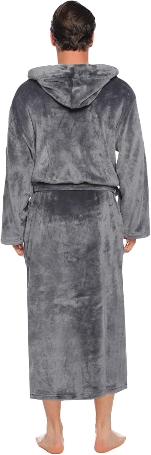 Detalle de Vlazom accappatoio/pigiama uomo invernale con cappuccio in pile flanella