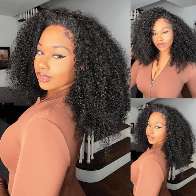 Detalle de QUANDIAN Kinky Curly Half Wig 20" 200% density 👩🦱
