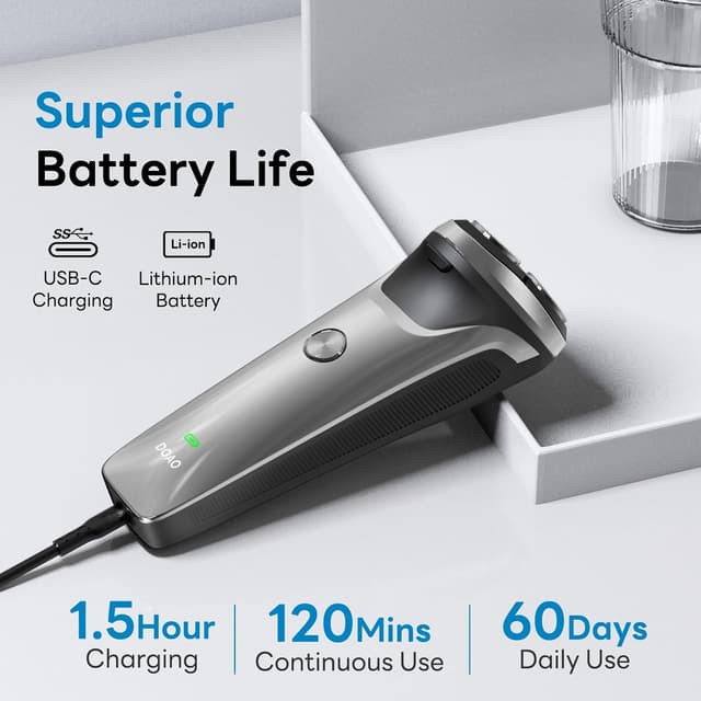 Thumbnail 5 de DOAO Electric Razor 120 min cordless shaver 🪒