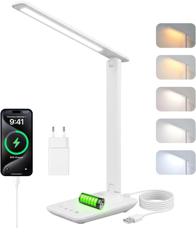 Detalle de Carehabi Lampada scrivania LED ricaricabile