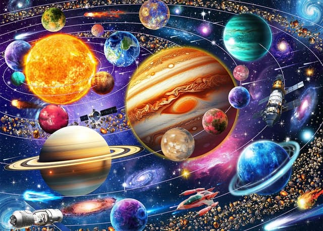 Detalle de 1000-Piece Jigsaw Puzzle for Adults – Space Planet & Solar System (70cm–50cm finished size)
