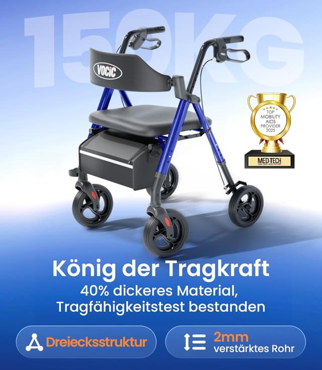 Thumbnail 6 de VOCIC Rollator faltbar mit Sitz 8,8 kg