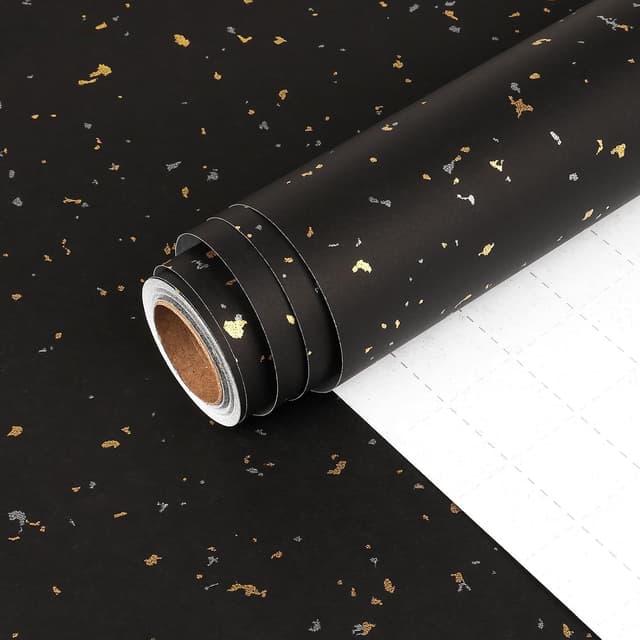 Detalle de HBell black wrapping paper roll 43cm