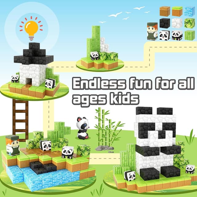 Thumbnail 6 de Magnet World Panda Edition 70-piece STEM