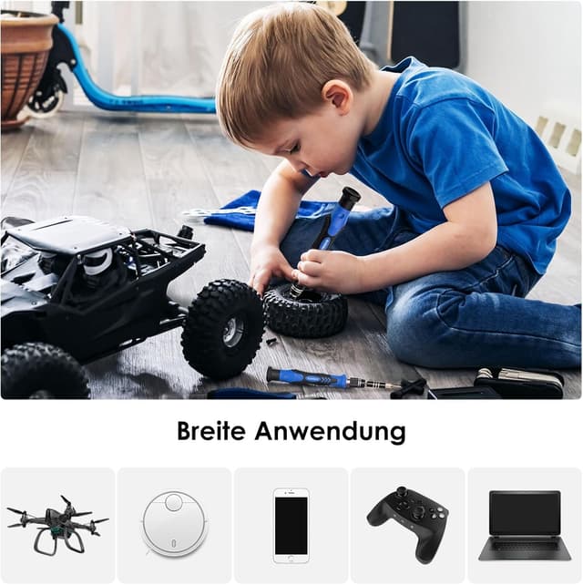 Detalle de STREBITO Elektronik-Präzisionsschraubendreher-Set 142-teilig mit 120 Bits und Magnet-Repair-Tools