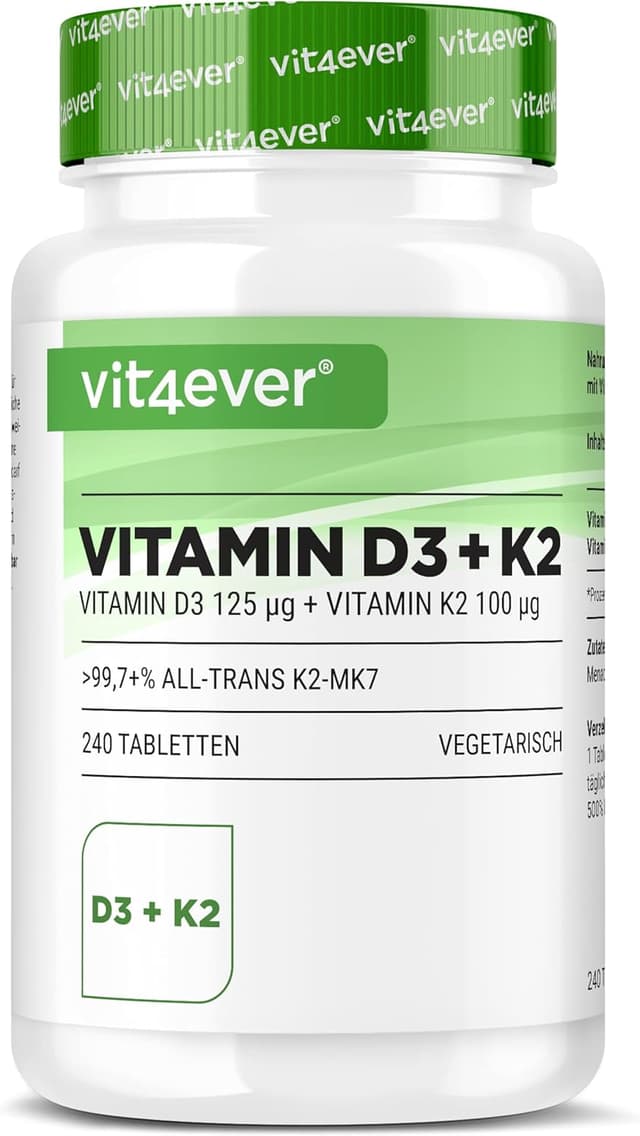Detalle de vit4ever Vitamin D3 + K2 Depot 240 Tabletten