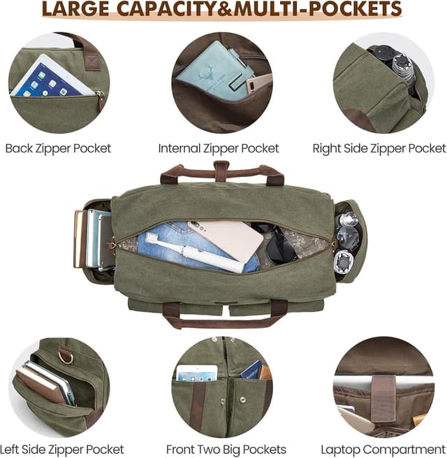 Thumbnail 5 de S-ZONE Unisex 56 L Borsa da Viaggio in Tela