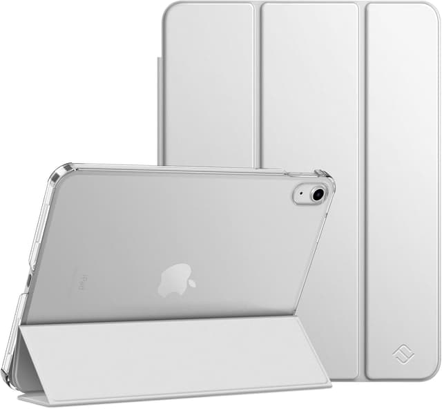 Detalle de Fintie Hülle für iPad 11. Generation (2025, 11 Zoll A16) & iPad 10. Generation (10,9 Zoll) – ultradünnes Case mit transparenter Rückseite, Auto Wake/Sleep, Silber