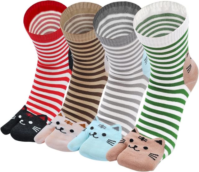 Detalle de PUTUO chaussettes Tabi femme japonaise en coton (36-41) – 4 paires
