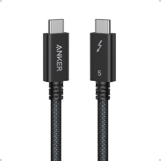 Detalle de Anker Prime Thunderbolt 5 Cable (0.52 m / 3.3 ft) — USB-C to USB-C, 240W charging & up to 80Gbps data