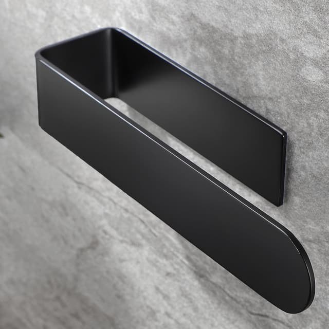 Detalle 2 de Taozun Towel Rail Hand Towel Holder with 4 Self-Adhesive Hooks (SUS 304 Stainless Steel) – Black, No Drilling