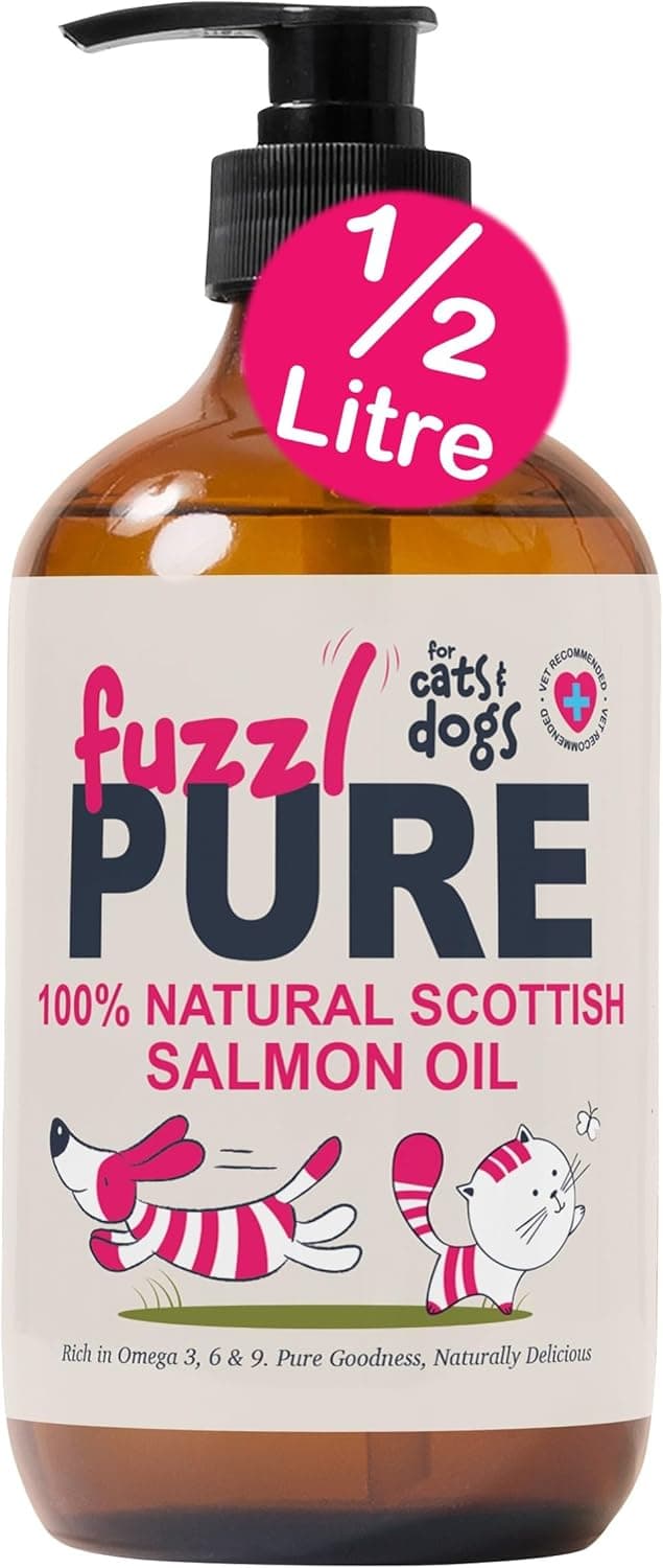 Detalle de Fuzzl Scottish Salmon Oil for Dogs and Cats 500ml – Pure cold-pressed Omega 3, 6 & 9 supplement