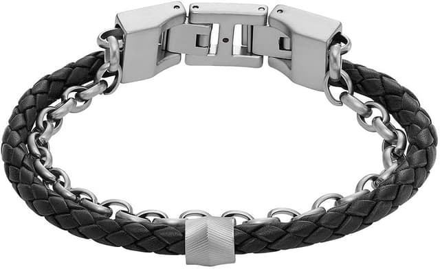 Detalle de Fossil Casual texture Herrenarmband 219 mm