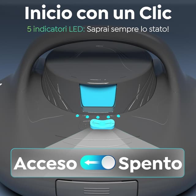 Detalle de TALOSBO PLECO SE: robot per piscina con ricarica rapida e doppia trazione, fino a 80 m²