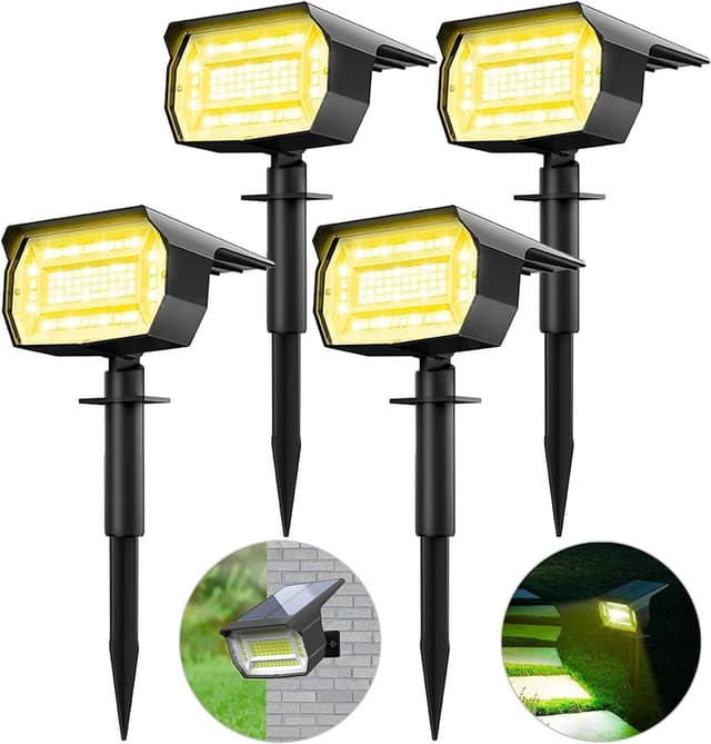 Detalle de LOTMOS 4 Pack Solar Spot Lights, 72 LED