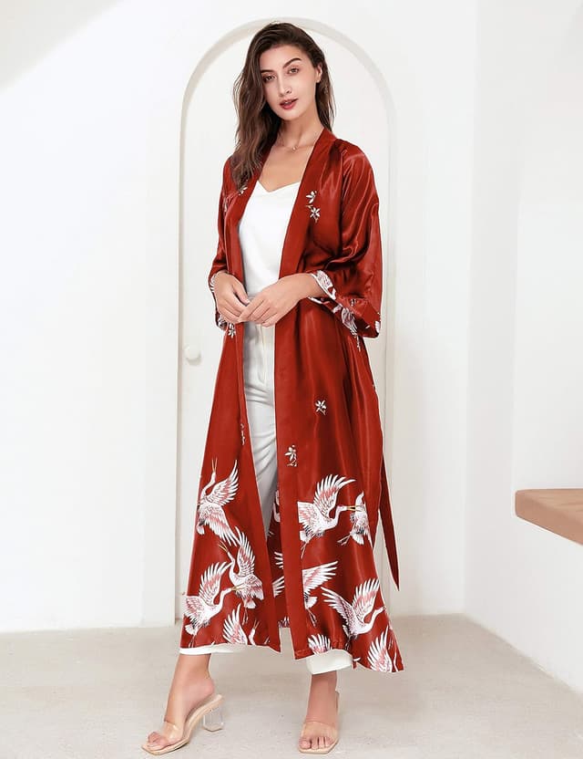 Detalle de PRODESIGN Satin Femme Robes de Chambre et Kimonos de Mariée – robe de chambre/k kimono en polyester, style kimono