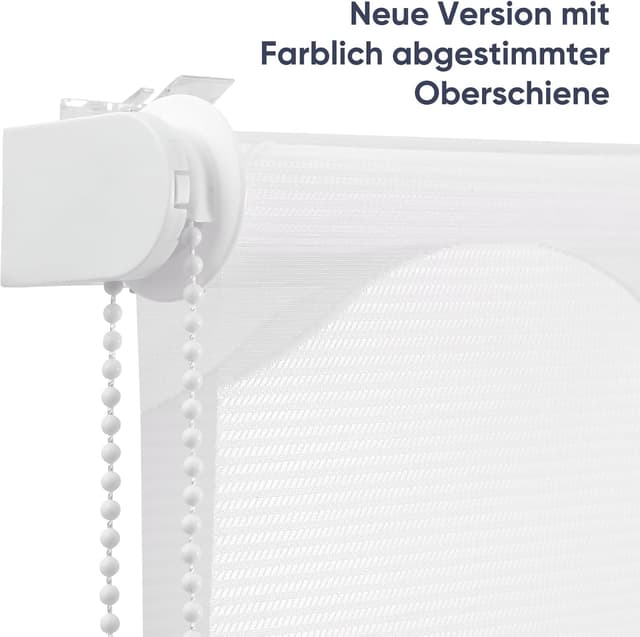 Detalle de Sekey Doppelrollo Wellen Klemmfix ohne Bohren für Fenster (85 cm breit) – Duo Rollo Welle Jalousie Sonnenschutz in Weiß