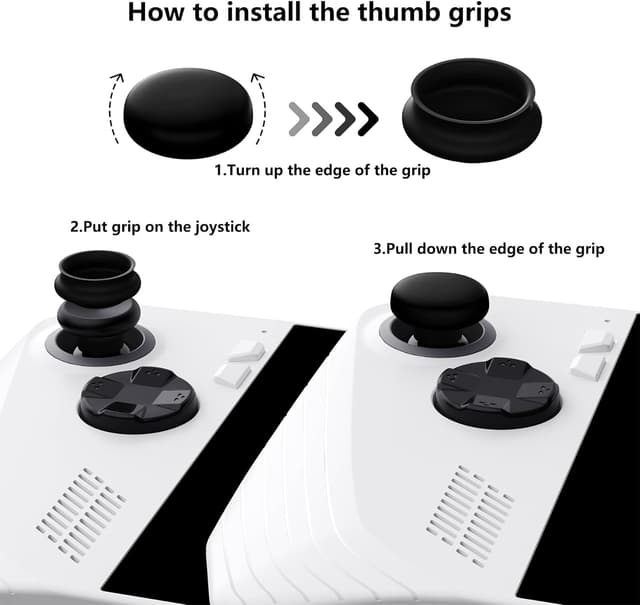 Detalle de playvital Cute Thumb Grip Caps for ROG Ally (Silicone) – Cutie Kitty