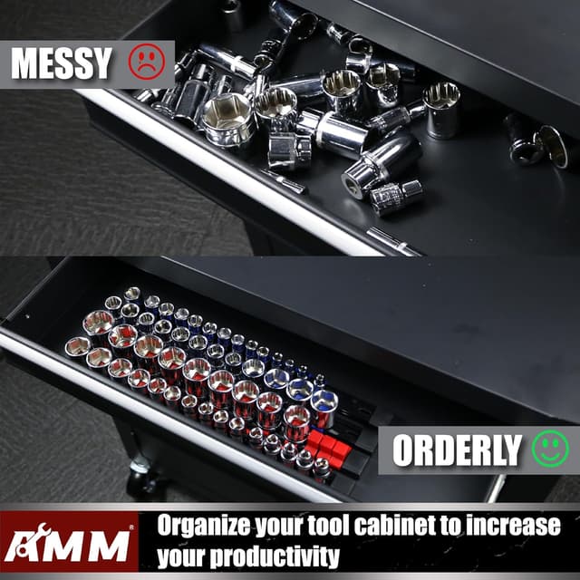 Thumbnail 4 de AMM 9-Piece Socket Organizer 3 Drives