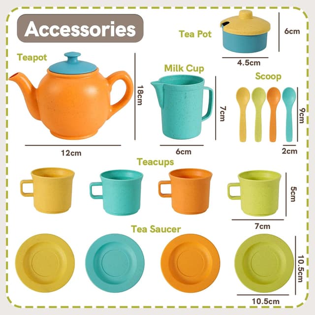 Thumbnail 4 de AOLEVA Kids Plastic Tea Set for 3–5 Years 🍽