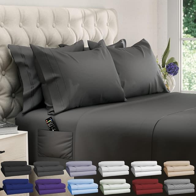 Detalle de DREAMCARE King Size 6‑Piece Sheets Set 21