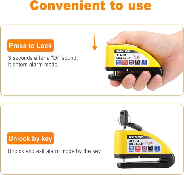 Thumbnail 4 de REAPP Alarm Disc Lock 110 dB Motorbike lock🔒