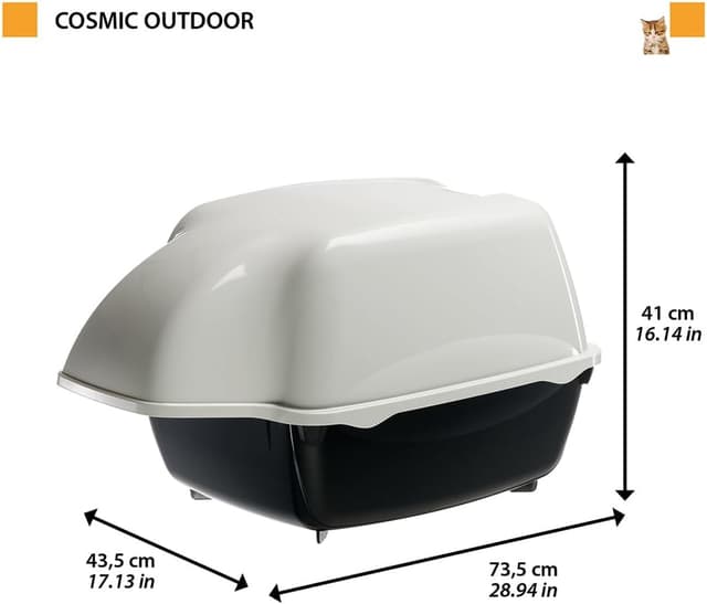 Detalle 2 de Ferplast Cosmic Outdoor covered cat litter box 🐱