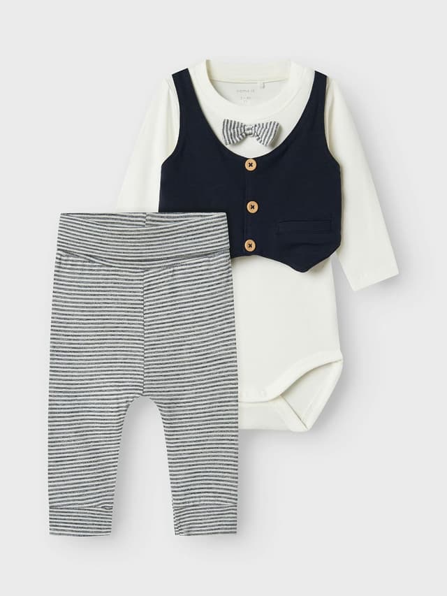 Detalle 2 de NAME IT Baby Jungen Nbmadam Langarm-Body-Set als Nachtwäsche (2er-Pack)
