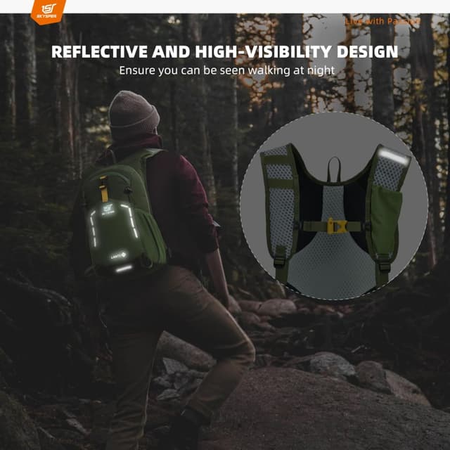 Detalle de SKYSPER zaino da trekking 15L: zaino piccolo per escursioni, viaggio e campeggio