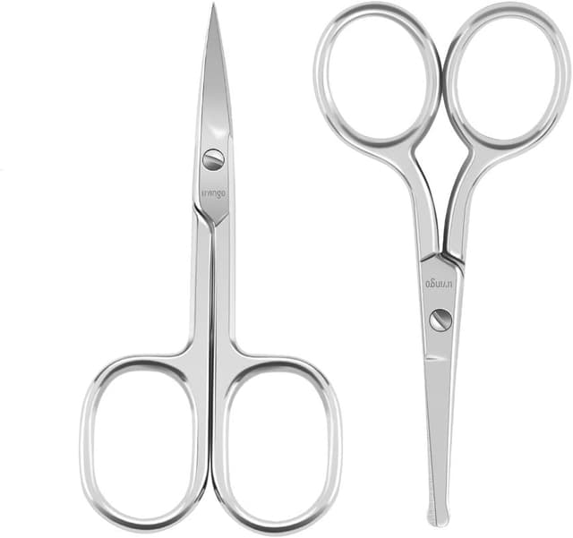 Detalle de LIVINGO Professional Small Ear & Nose Hair Scissors (Curved, Safety Rounded Tip) – 2 Pack