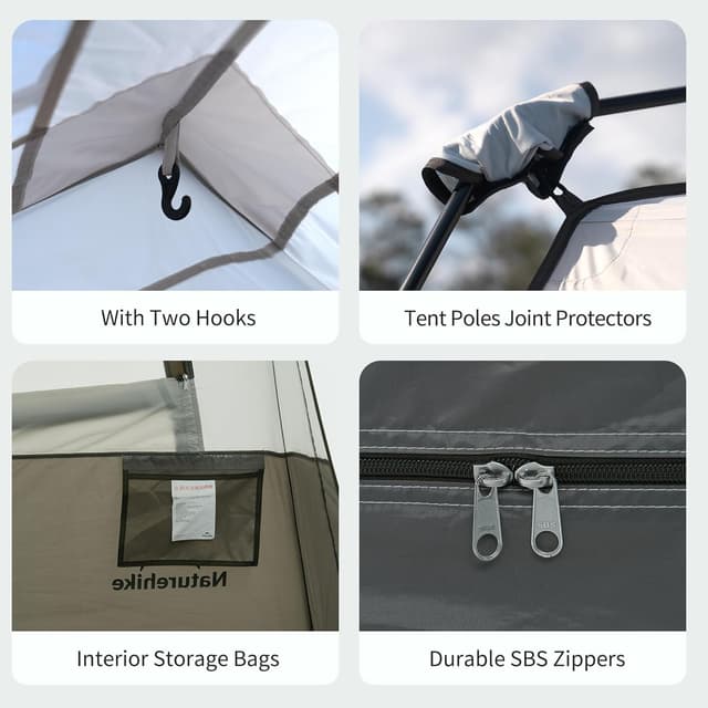 Detalle 2 de Naturehike Cape 4/6/8 Person Camping Tent – waterproof, windproof and quick-open automatic tent