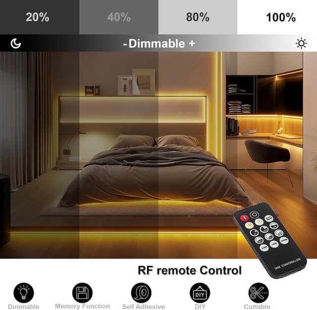 Detalle 2 de luktix COB LED Strip 10M 3000K warm white, dimmable