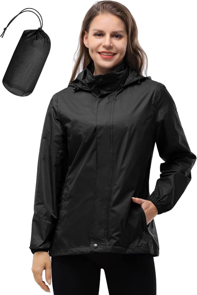 Detalle de 33,000ft women’s rain jacket, packable
